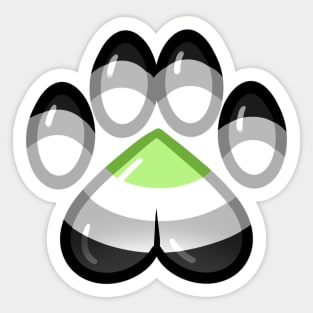 LGBTQ+ Pride Heart Paws - Agender Sticker